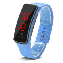 LED-Sportuhr mit Silikonarmband, Digitale 12-Stunden-Anzeige, Armbanduhr
