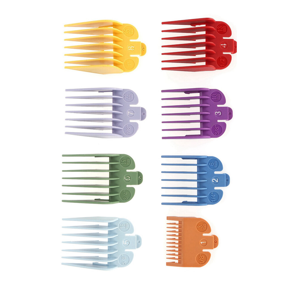 Rainbow Clipper Comb Set - 8 Sizes to Ensure Neat & Uniform Haircuts
