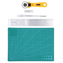 Sewing Crafting Tool Kit 5Pcs Set with Cutting Mat & Rotary Cutter