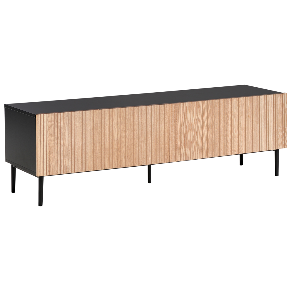 TV Stand BLYTHE Natural Ash Wood Black-image-OPC-PHH675S-NEW