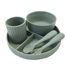 Adjustable Bib And Non-Slip Design With Silicone Baby Feeding Set For Toddlers, Earthy Color, Bpa Free And Dishwasher Safe For Easy Care