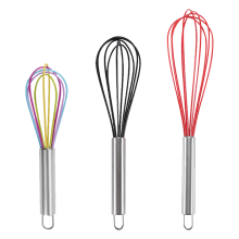 Antihaftbeschichteter Edelstahl-Schneebesen, ergonomisches Design, 3-teiliges Küchenrührset, leicht zu reinigen, zum Aufhängen, hitzebeständig,