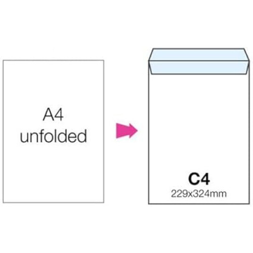 Envelope C4 Pocket Self Seal 80gsm Manilla 250 PK 2