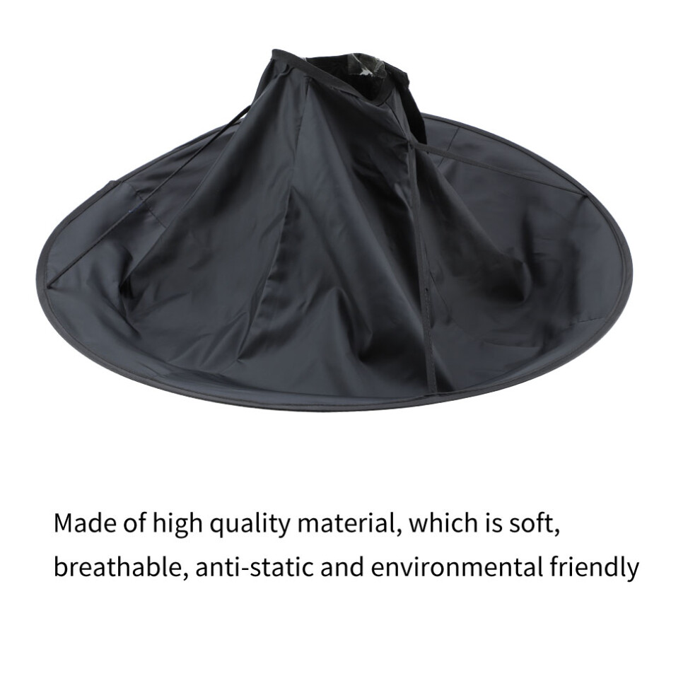 Adjustable Hair Cutting Cape - Inverted Umbrella Salon Gown Black