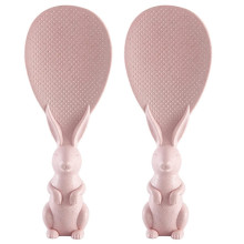 Utensílio de cozinha adorável, espátula de arroz em formato de coelho com design que permite que ela fique em pé para facilitar o armazenamento.