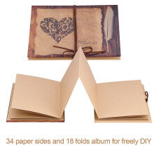 Vintage faltbarer Scrapbook-Fotoalbum handgemacht DIY Basteln 30 Seiten A4-Papier