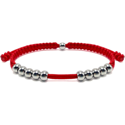 Golf Score Counter Beads Bracelet Adjustable Cords Red Golf Accessory 1