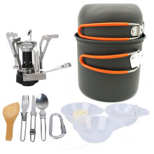 Companheiro versátil para cozinhar ao ar livre, utensílio de cozinha leve para camping com alças dobráveis para aventuras de mochilão sem