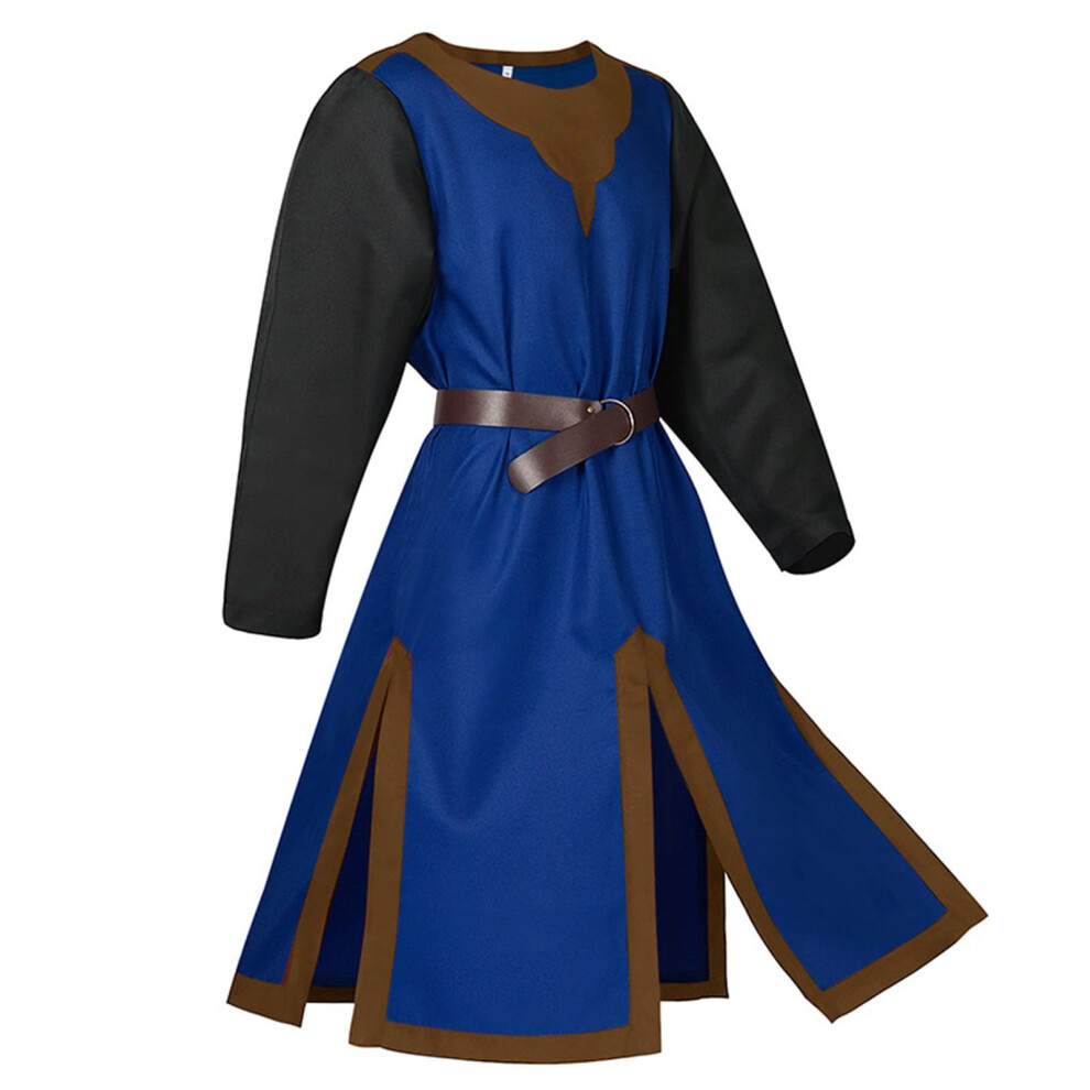 Men's Medieval Long Sleeve Renaissance Viking Clothing, Viking Costume For Stage And Cosplay, Brown XL, Various Colours