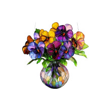 Artistic Potted Plant Stained Acrylic Signage For Outdoor-03