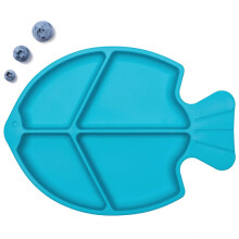 Piatto per bambini in silicone alimentare atossico, base con forte ventosa per una pappa stabile, 4 sezioni divise adatte ai bambini piccoli,