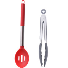 Hitzebeständige und langlebige Küchenzange aus Edelstahl, ergonomisches Design für komfortables Kochen, rutschfeste und kratzfeste Silikonspitzen,