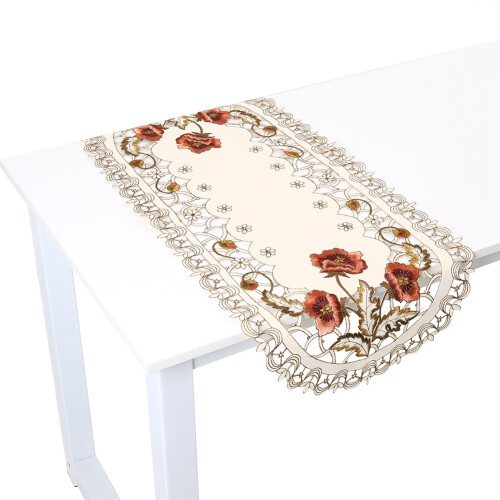 Vintage Floral Design Κεντημένο Τραπεζομάντιλο για Διακοπές, Μακράς Διάρκειας Φρεσκάδα 1