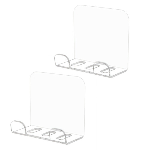 Double Phone Wall Bracket Space Saving Storage Stand For-Clear