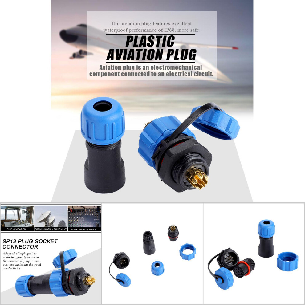 Ip67 Sp13 7Pin Waterproof Plastic Plug Socket Connector, 2-9Pin 6951362850854
