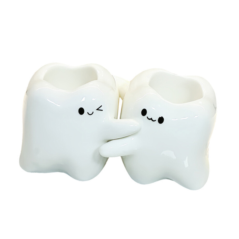 Cartoon Ceramic Tooth Figure Toothbrush Holder Ceramic Model