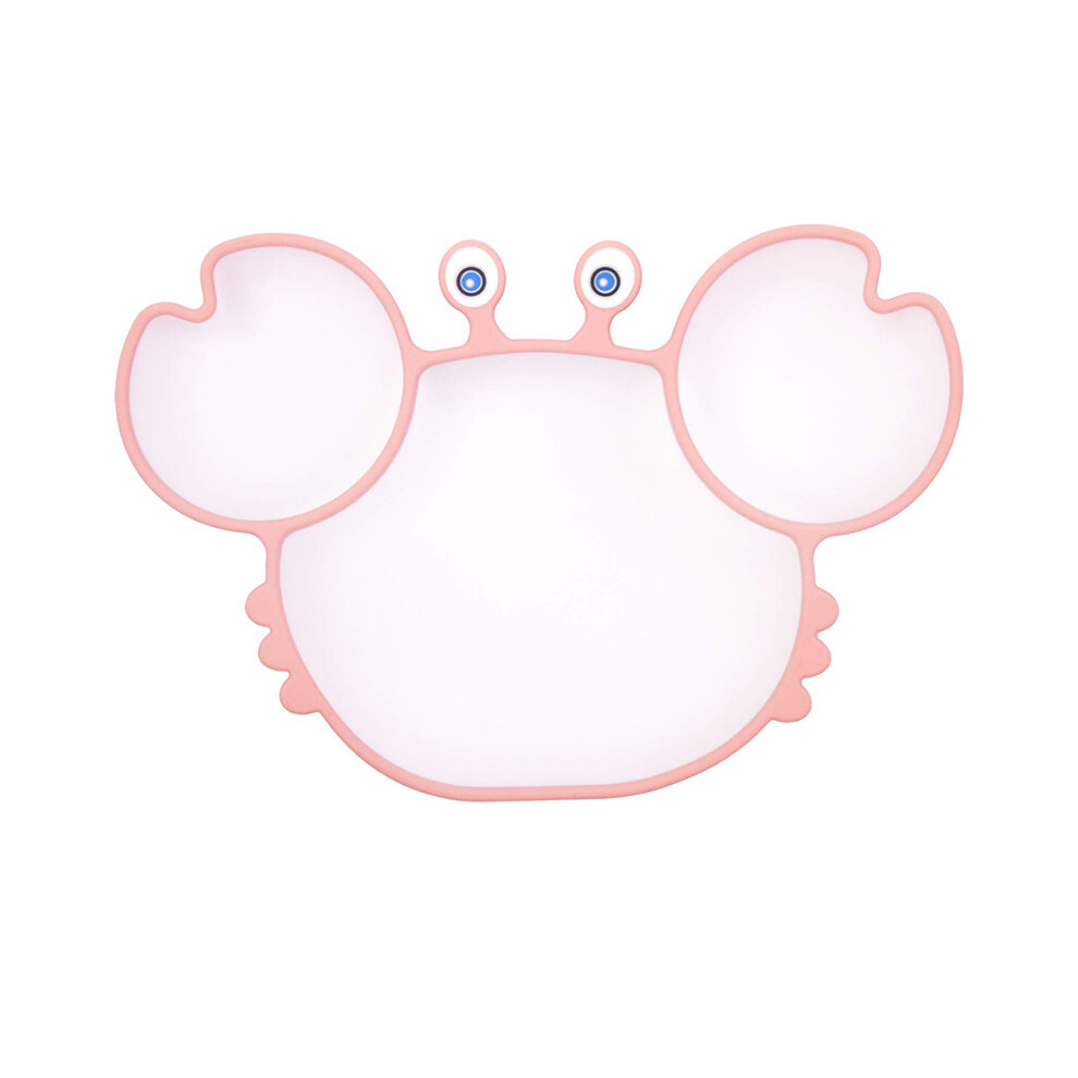 Divided Baby Plate, Unbreakable And Safe Material, Features Shallow Spoon For Controlled Feeding, Crab-Shaped Design Attracts Toddlers, Strong Suction