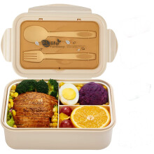 Portiecontrole Bento-boxen, lekvrije voedselcontainers met aparte compartimenten voor perfect georganiseerde maaltijden, geschikt voor de magnetron