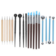 Kit de 18 piezas para manualidades con arcilla, palo para hender, punta de madera