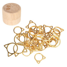 30 Stück Katzenohren-Strickmaschenmarkierer Gold DIY