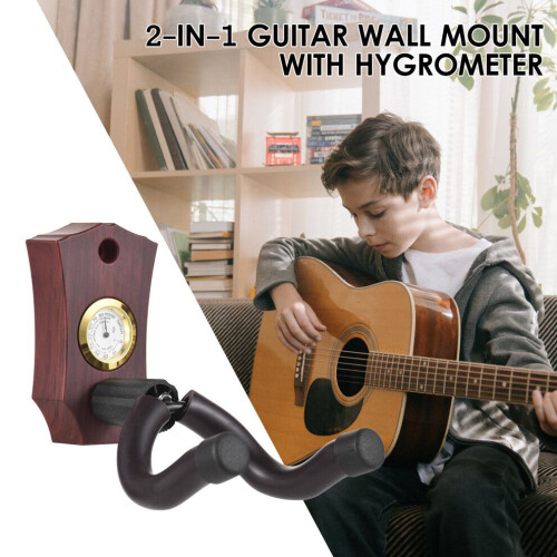 2-i-1 gitarrväggfäste med hygrometer 2
