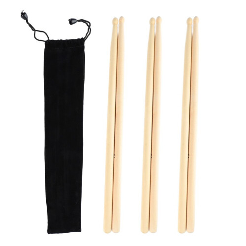 3 Pairs 5A Drumstick Sturdy Solid Wood Anti Slip