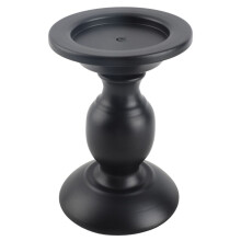 Säulenkerzenhalter, rostfreies schwarzes Metall, Eisen