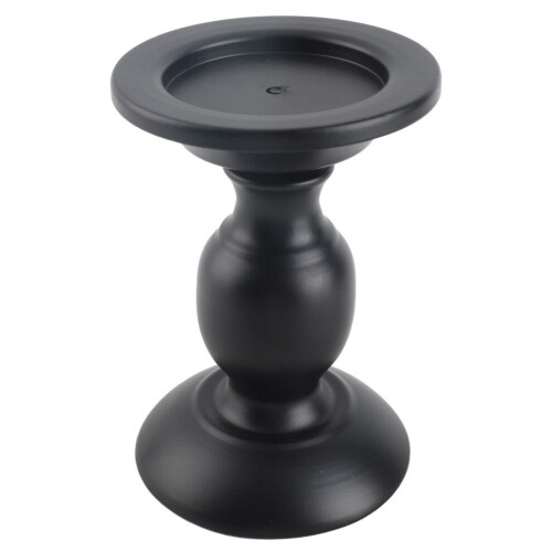 Pillar Candle Holder Rustproof Black Metal Iron