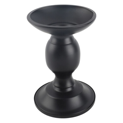 Pillar Candle Holder Rustproof Black Metal Iron 1