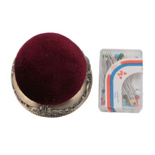 Vintage Pin Cushion Soft Elastic Metal Base Half