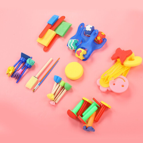 30 st. svampstämpel barnmålning DIY skum 1