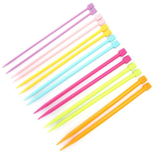 14 agujas de tejer portátiles multicolor de 25 cm 1