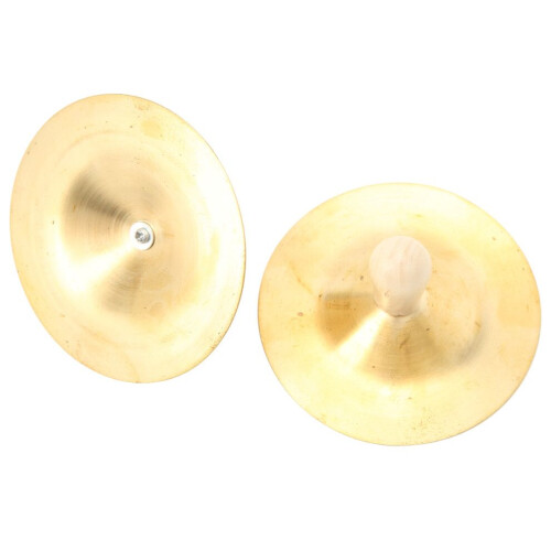 2 Pcs Kid Cymbals Copper Wood Handle Belly Dancing 2