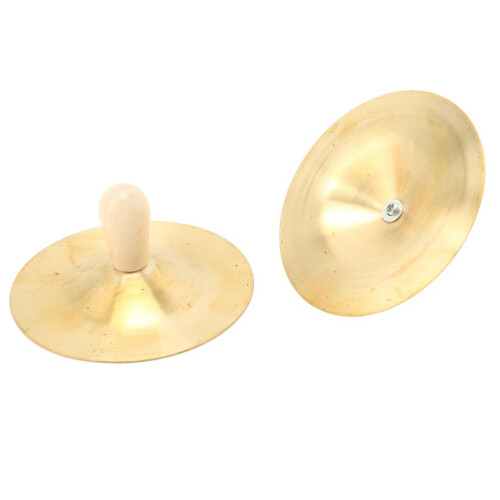 2 Pcs Kid Cymbals Copper Wood Handle Belly Dancing 1