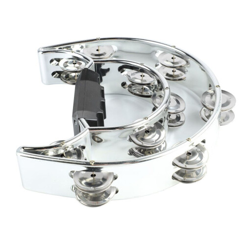 Tamburin Doppelreihe 22cm Perkussions-Schellen Hand 1