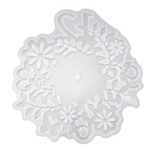 Silicone Mold Leaf Flower Pattern Clock Dial White