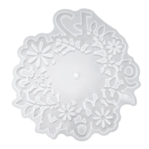 Silicone Mold Leaf Flower Pattern Clock Dial White
