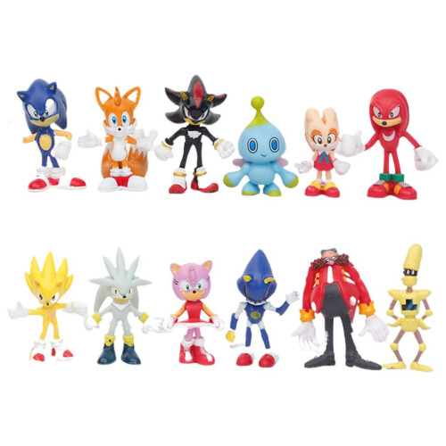 Ensemble de 12 figurines de jeu vidéo, modèle de dessin animé