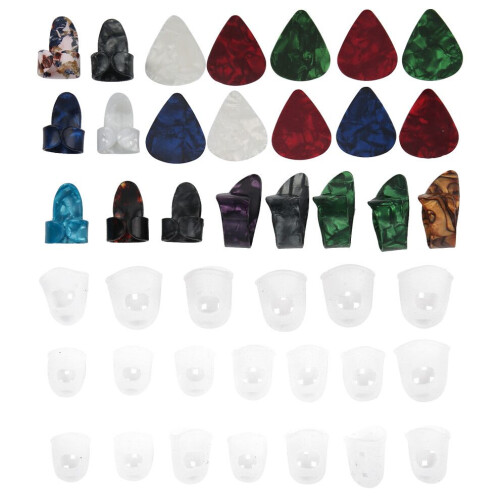 42-delars gitarrfingerplektrumset tumskydd