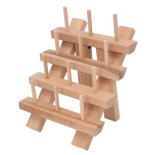 12 Spools Wooden Sewing Thread Holder Foldable 1