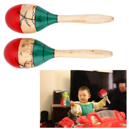 1 Paar robuste Holzmaracas, groß, 25 cm 2