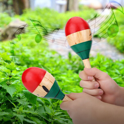 1 Paar robuste Holzmaracas, groß, 25 cm 1