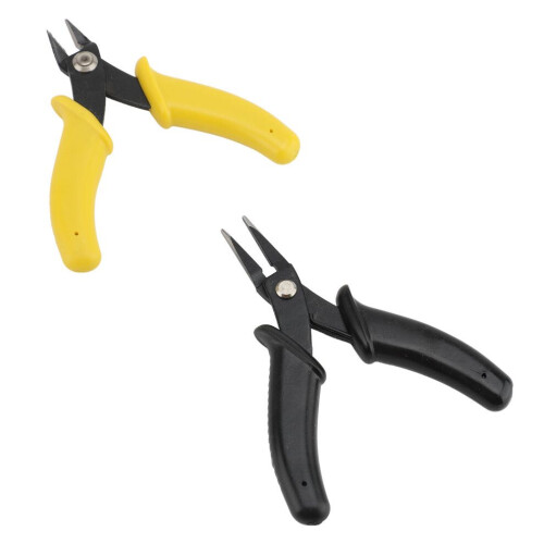 2Pcs Flat Nose Pliers Set Metal Soft Wire Cutters 2