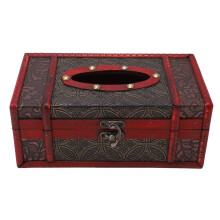 Antike hölzerne Taschentuchbox, exquisite Handwerkskunst
