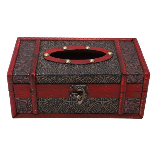 Antike hölzerne Taschentuchbox, exquisite Handwerkskunst