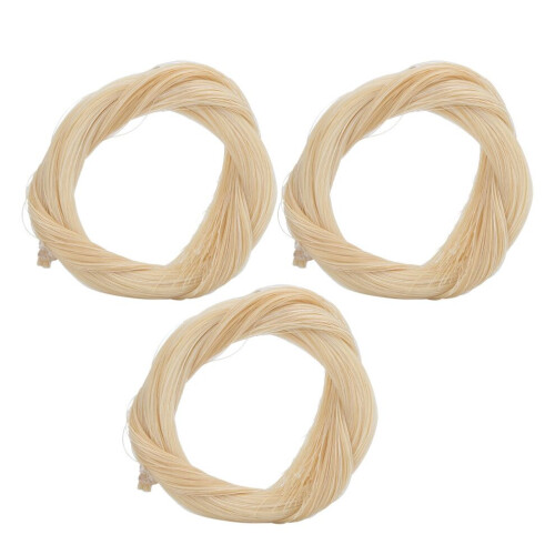 Lot de 3 crins de cheval pour violon, blancs naturels