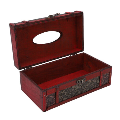 Antike hölzerne Taschentuchbox, exquisite Handwerkskunst 1
