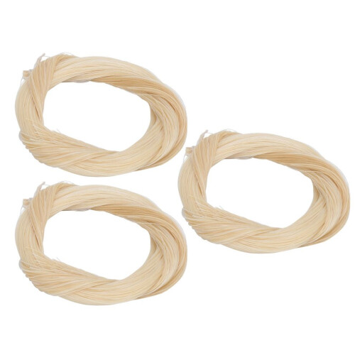 Lot de 3 crins de cheval pour violon, blancs naturels 1