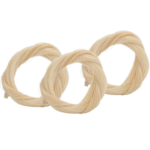 Lot de 3 crins de cheval pour violon, blancs naturels 2