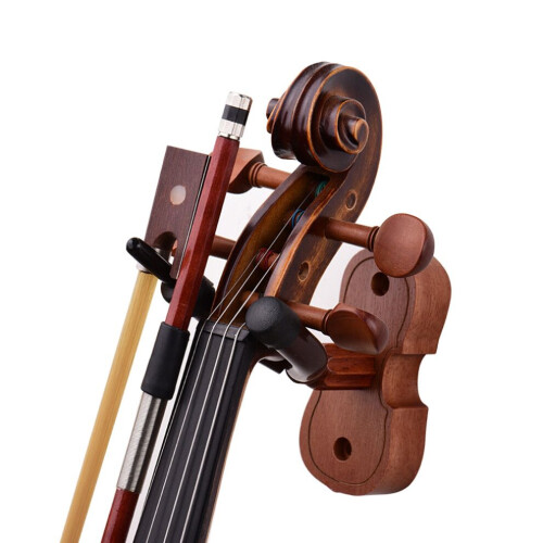 Geigenaufhänger aus Mahagoniholz mit Bogenhalter 2